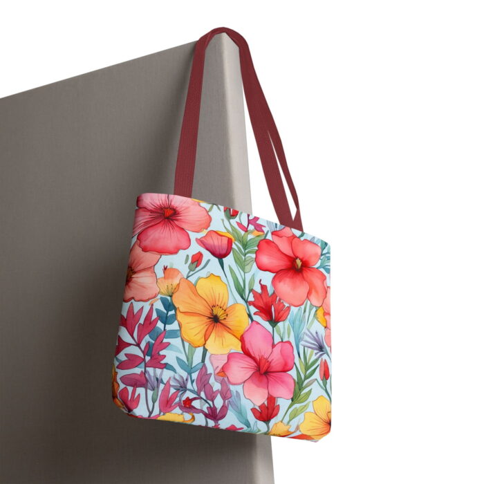 Floral Watercolor Canvas Tote Bag — Spring Floral Print - Image 6
