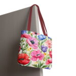 Anemone Floral Poppy Canvas Tote Bag — Colorful Spring Print - Image 6