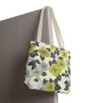 Retro Yellow Floral Canvas Tote Bag – Vintage Botanical Print - Image 6