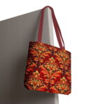 Gold Damask Baroque Canvas Tote Bag – Ornate Design Print - Image 6
