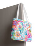 Pastel Floral Paisley Canvas Tote Bag – Vibrant Boho Print - Image 6