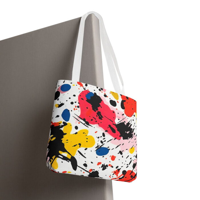 Abstract Splatter Art Canvas Tote Bag – Bold Modern  Print - Image 6