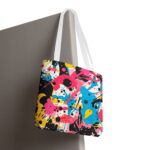 Vibrant Splatter Paint Canvas Tote Bag – Pop Art Print - Image 6
