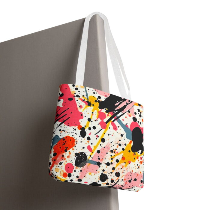 Abstract Splatter Paint Canvas Tote Bag – Modern Art Print - Image 5
