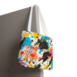 Vibrant Splatter Paint Canvas Tote Bag – Bold Pop Art Print - Image 6