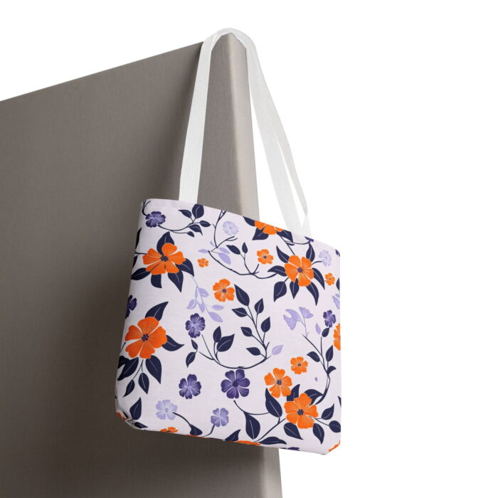 Elegant Floral Vine Canvas Tote Bag – Botanical Floral Print - Image 6