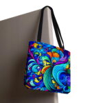 Vibrant Swirl Paisley Canvas Tote Bag – Colorful Abstract Art - Image 6