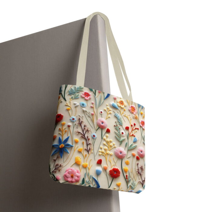 Floral Wildflower Garden Tote Bag – Colorful Spring Design - Image 6