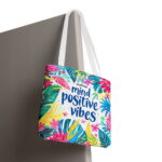 Positive Mind Floral Butterfly Tote Bag – Inspirational Print - Image 6
