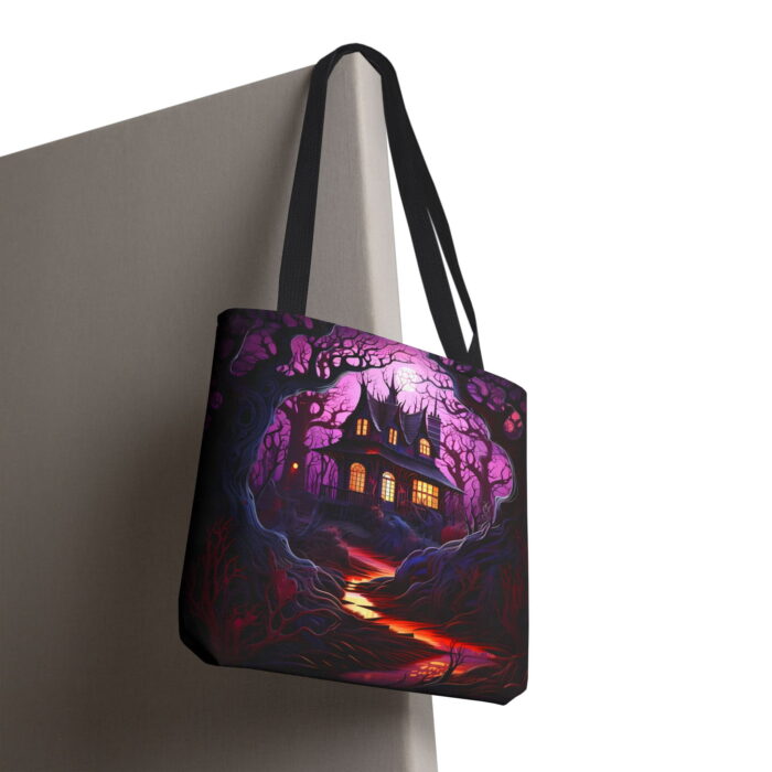 Spooky Haunted House Canvas Tote Bag – Halloween Feast Print - Image 6