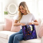 Big Moon Spookiy Haunted House Tote Bag – Halloween Feast Print - Image 2