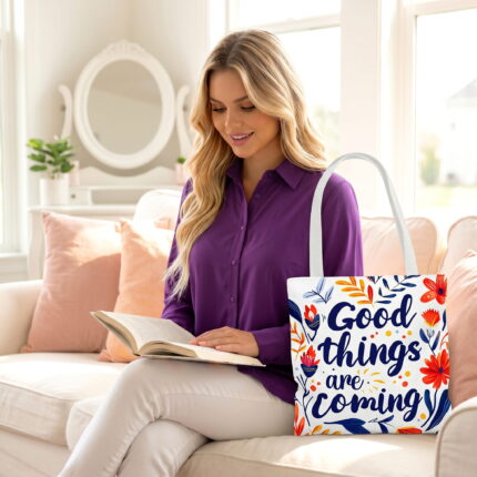 Good Things Are Coming Butterfly Tote Bag – Inspirational Print