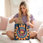 Vibrant Garden Mandala Floral Tote Bag – Intricate Floral Print - Image 3