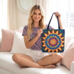 Vibrant Garden Mandala Floral Tote Bag – Intricate Floral Print