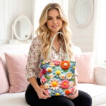 Floral Daisy Garden Canvas Tote Bag – Colorful 3D Design