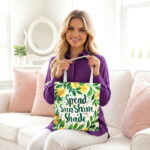 Spread Sunshine Floral Butterfly Tote Bag – Inspirational Print