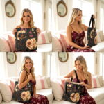 Dark Peony Floral Canvas Tote Bag – Elegant Vintage Print - Image 4