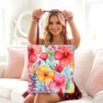 Floral Watercolor Canvas Tote Bag — Spring Floral Print - Image 3